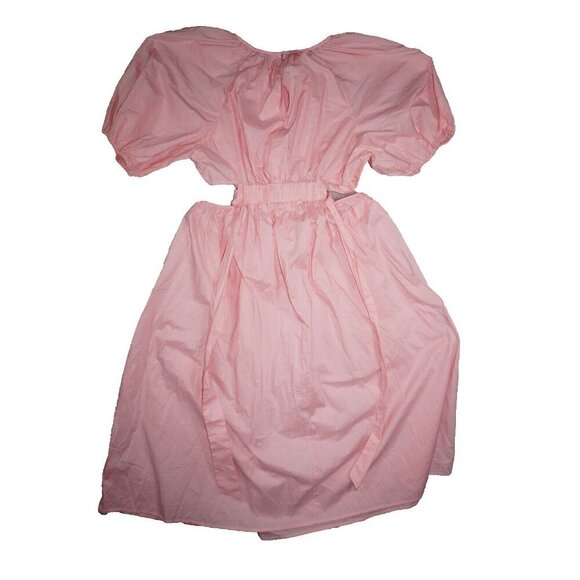 Eloquii Pink Puff-Sleeve Cut-Out Waist Midi Dress | Size 18 | Feminine & Chic - Picture 8 of 12